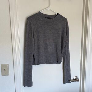 French Connection Heather Gray Knit Hoodie